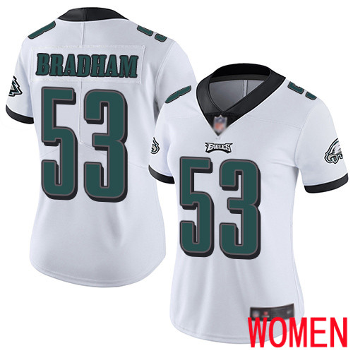 Women Philadelphia Eagles #53 Nigel Bradham White Vapor Untouchable NFL Jersey Limited Player Football->youth nfl jersey->Youth Jersey